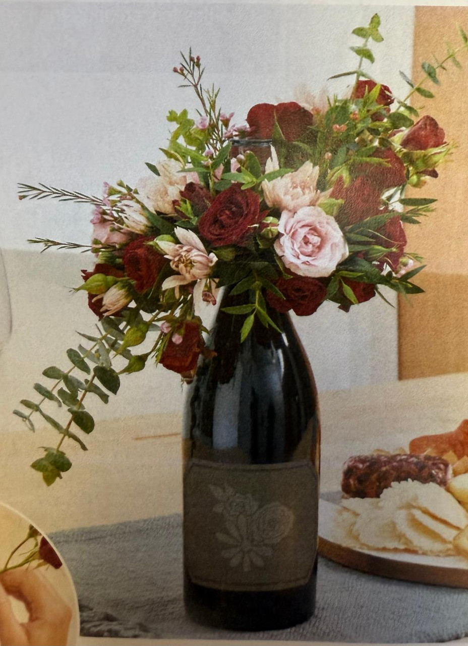 Flora Cheers Artesia Wetfoam Bottle Bouquet ring 3.8" x 1.8" pkg/4