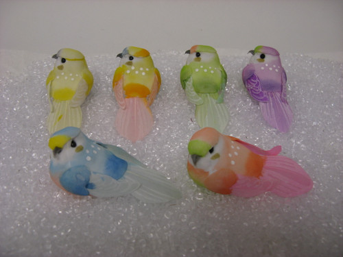 3.25" Feather Bird-Pastel Asst
