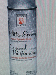 silver glitter spray