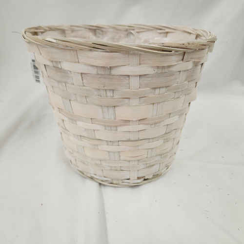 8" Whitewash Pot Cover with Sewn In Lining