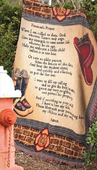 A Fireman's Prayer Tapestry Throw