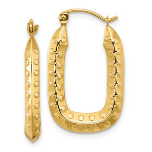 10k Polished and Textured Rectangle Hoop Earrings SKU:3112401 available at www.diamondbayjewelers.com 10k Polished and Textured Rectangle Hoop Earrings SKU:3112401 available at www.diamondbayjewelers.com