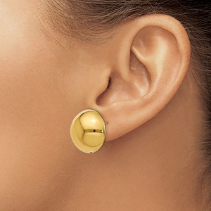 14K Polished Hollow Domed Post Earrings SKU:3122301 available at www.diamodnbayjewelers.com