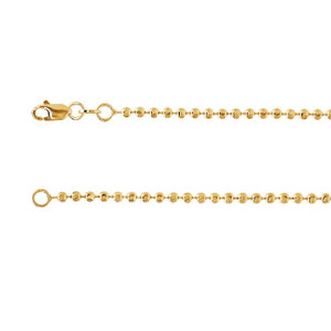 14K Yellow Gold 2mm Moon-Cut Bead 7" bracelet SKU:032501 available at www.diamondbayjewelers.com