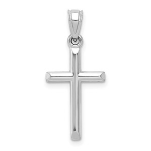 10k White Gold Hollow Cross Pendant SKU:2072502 available at www.diamondbayjewelers.com 10k White Gold Hollow Cross Pendant SKU:2072502 available at www.diamondbayjewelers.com