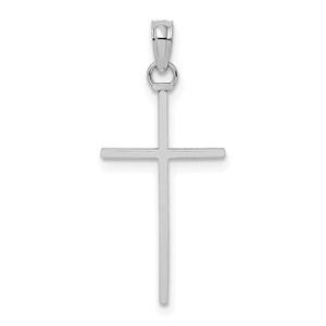 14K White Gold 3-D and Polished Stick Cross Charm SKU:2072503 available at www.diamondbayjewelers.com 14K White Gold 3-D and Polished Stick Cross Charm SKU:2072503 available at www.diamondbayjewelers.com
