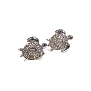 14KW Diamond turtle earrings .16ct.  SKU: 769625.  Available at DiamondBayJewelers.com 14KW Diamond turtle earrings .16ct.  SKU: 769625.  Available at DiamondBayJewelers.com