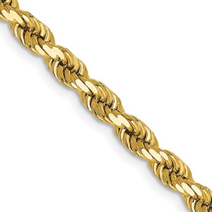 14K 20 inch 4mm Rope Chain.  SKU: 030L-20.  Available at DiamondBayJewelers.com