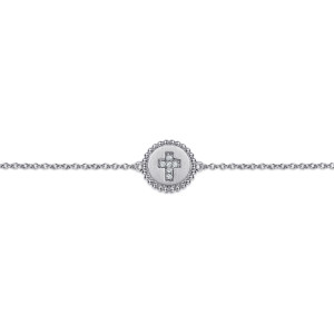 Gabriel & Co. 925 Sterling Silver Diamond Bujukan Cross Bracelet.  SKU: 11125.  Available at DiamondBayJewelers.com