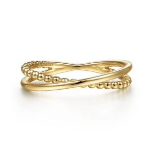 Gabriel & Co. 14K Yellow Gold Bujukan Criss Cross Ring.  SKU: 11042.  Available at DiamondBayJewelers.com LR51876Y4JJJ