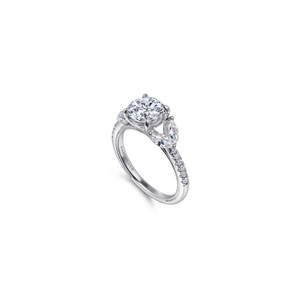 Gabriel & Co. 14K White Gold Round Diamonds Engagement Ring.  SKU: 10999.  Available at DiamondBayJewelers.com