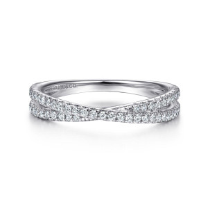Gabriel & Co. 14K White Gold Criss Cross Diamond Stackable Ring. SKU: 11012. Available at DiamondBayJewelers.com LR51169W45JJ Gabriel & Co. 14K White Gold Criss Cross Diamond Stackable Ring. SKU: 11012. Available at DiamondBayJewelers.com LR51169W45JJ