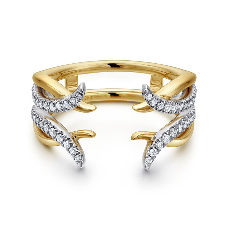 Gabriel & Co. 14K White and Yellow Gold Diamond Ring Enhancer.  SKU: 10889.  Available at DiamondBayJewelers.com