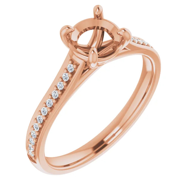 .11 ctw Rose Gold Engagement Ring  14k.  SKU: 122604.  Available at DiamondBayJewelers.com