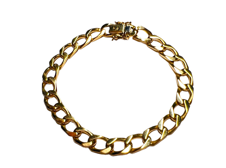 18k Heavy Gold Link Bracelet.  SKU: 858568.  Available at DiamondBayJewelers.com