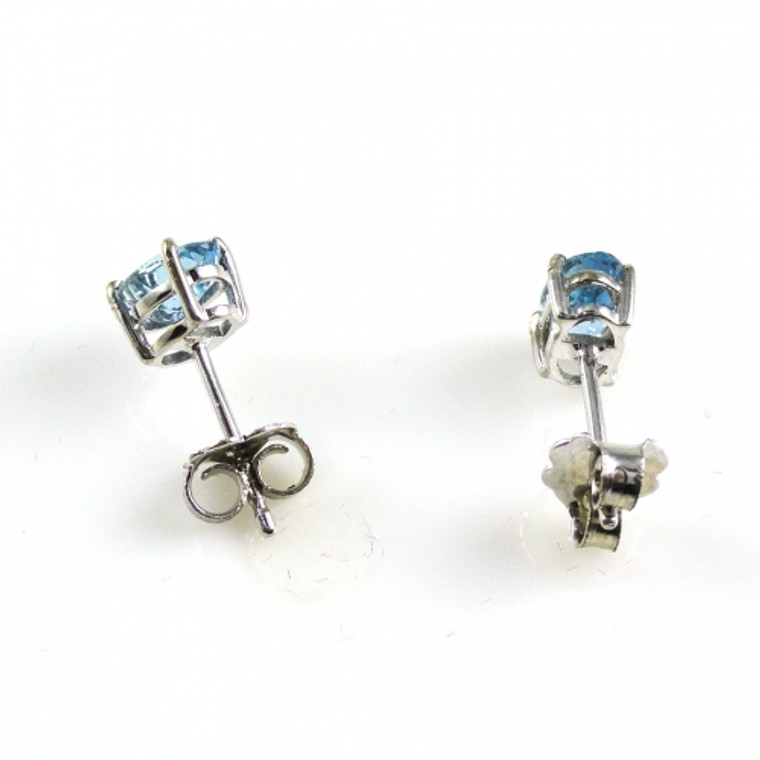 0.80 Carat Aquamarine Stud Earring In 14K White Gold Sku: 145403 available at Diamondbayjewelers.com