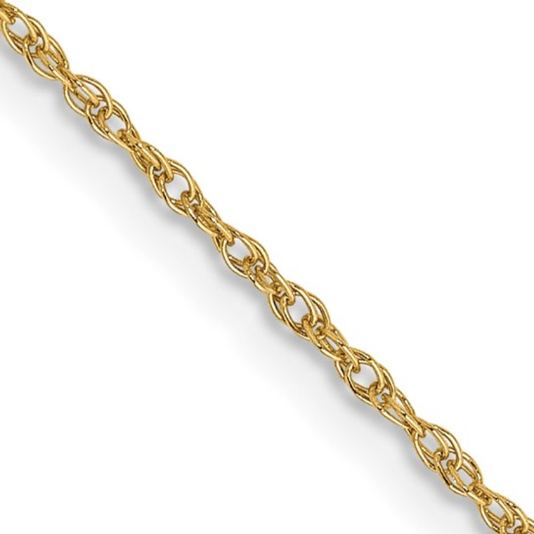 14K 14 inch .8mm Light Baby Rope with Spring Ring Clasp Chain.  SKU: 317281.  Available at DiamondBayJewelers.com
