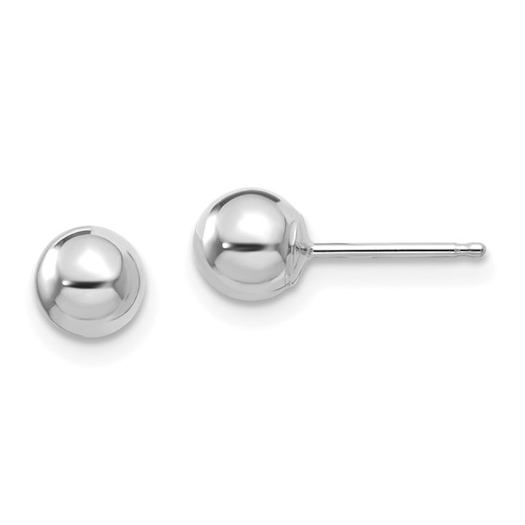 14k White Gold Madi K Polished 5mm Ball Post Earrings.  SKU: 361817.  Available at DiamondBayJewelers.com