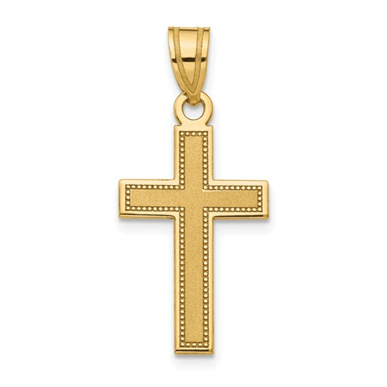 14K Small Satin Cross Pendant.  SKU: 429601.  Available at DiamondBayJewelers.com