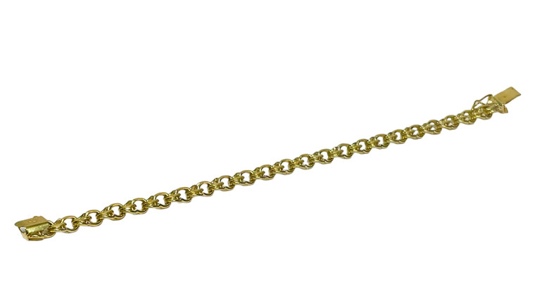 14K Yellow Gold Estate Link Bracelet 7.5".  SKU: 473819.  Available at DiamondBayJewelers.com