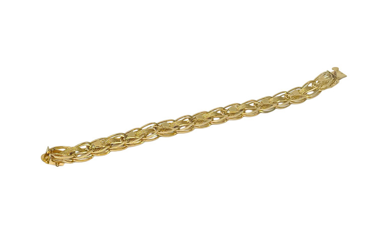 14K Yellow Gold Estate Crown Link Bracelet.  SKU: 462718.  Available at DiamondBayJewelers.com