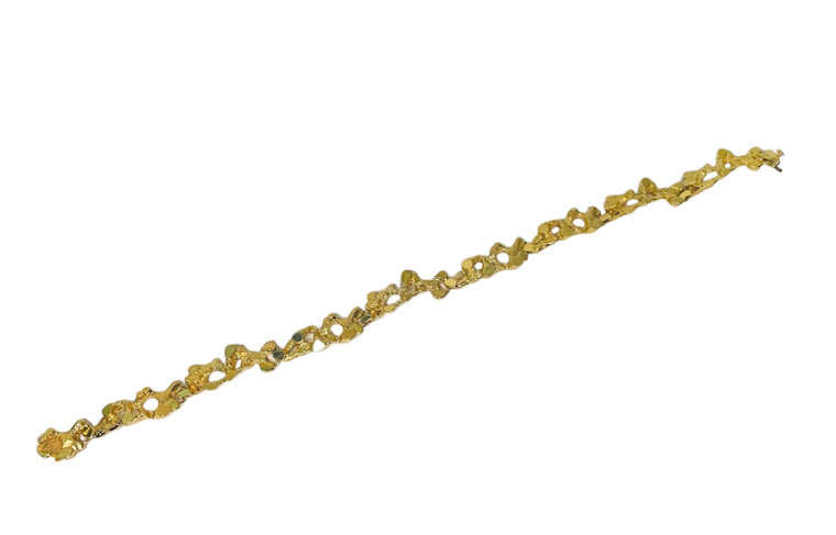 14K Yellow Gold Nugget Estate Bracelet Unisex.  SKU: 463781.  Available at DiamondBayJewelers.com