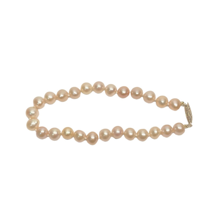 Freshwater Pearl Bracelet with 14K Yellow Gold Clasp.  SKU: 379123.  Available at DiamondBayJewelers.com