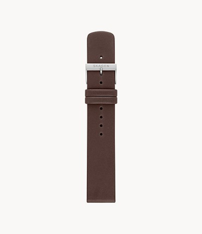 Skagen Standard Leather Watch Strap, Espresso.  SKU: 192387.  Available at DiamondBayJewelers.com