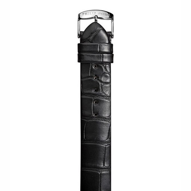 Philip Stein Long Black Alligator Strap 1-ABXL.  SKU: 321072.  Available at DiamondBayJewelers.com