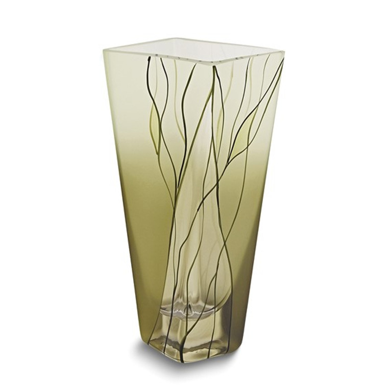 Badash Evergreen Handcrafted Crystal Square Vase.  SKU: 001002. Available at DiamondBayJewelers.com
