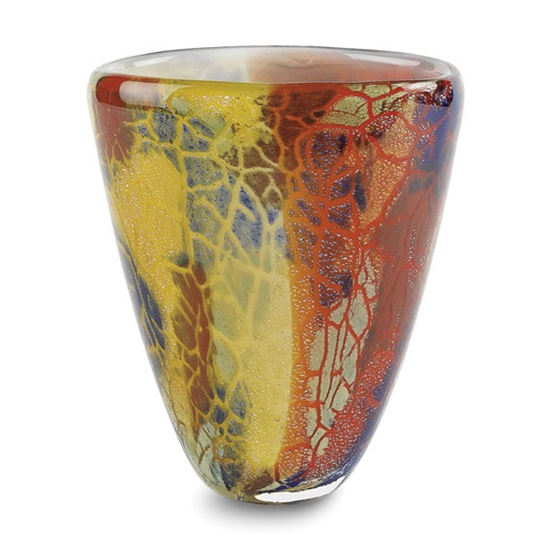 Badash Firestorm Handcrafted Murano Style Glass Vase.  SKU: 001006. Available at DiamondBayJewelers.com