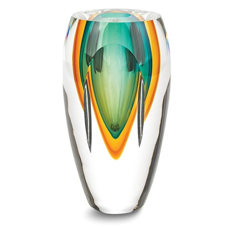 Badash Astra Green Handcrafted Art Glass Vase.  SKU: 001014.  Available at DiamondBayJewelers.com