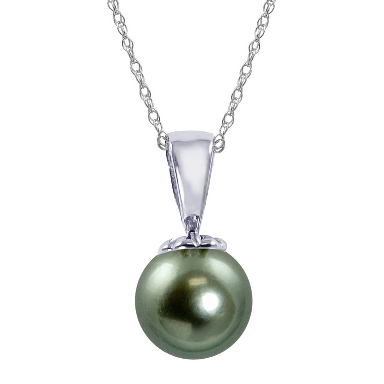 14K White Gold Tahitian Pearl Pendant.  SKU: 987799.  Available at DiamondBayJewelers.com