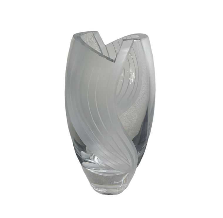 Mikasa Crystal Ellipse Vase Clear and Frosted.  SKU: 765012.  Available at DiamondBayJewelers.com