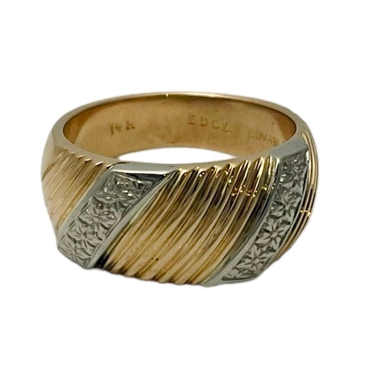 14K Yellow and White Gold Ring.  SKU: 456019.  Available at DiamondBayJewelers.com