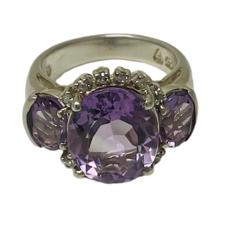 Sterling Silver Purple Stone Ring.  SKU: 456020.  Available at DiamondBayJewelers.com