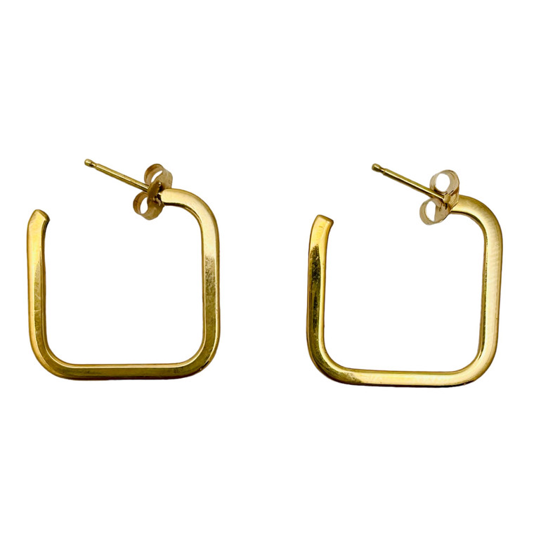 14KY Square Hoop Earrings.  SKU: 765007.  Available at DiamondBayJewelers.com
