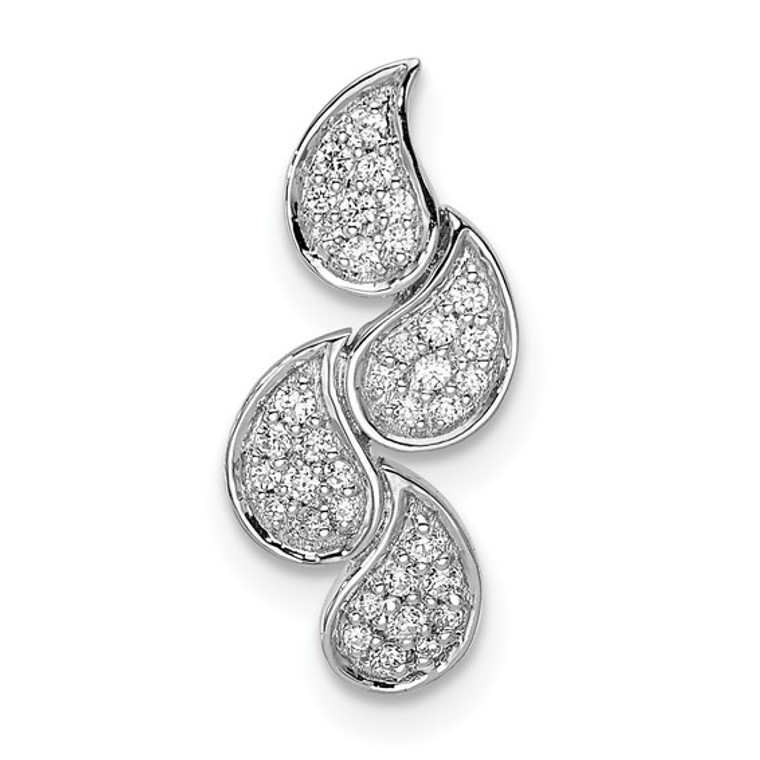 14k White Gold Polished Teardrop Diamond Necklace.  SKU: 457002.  Available at DiamondBayJewelers.com