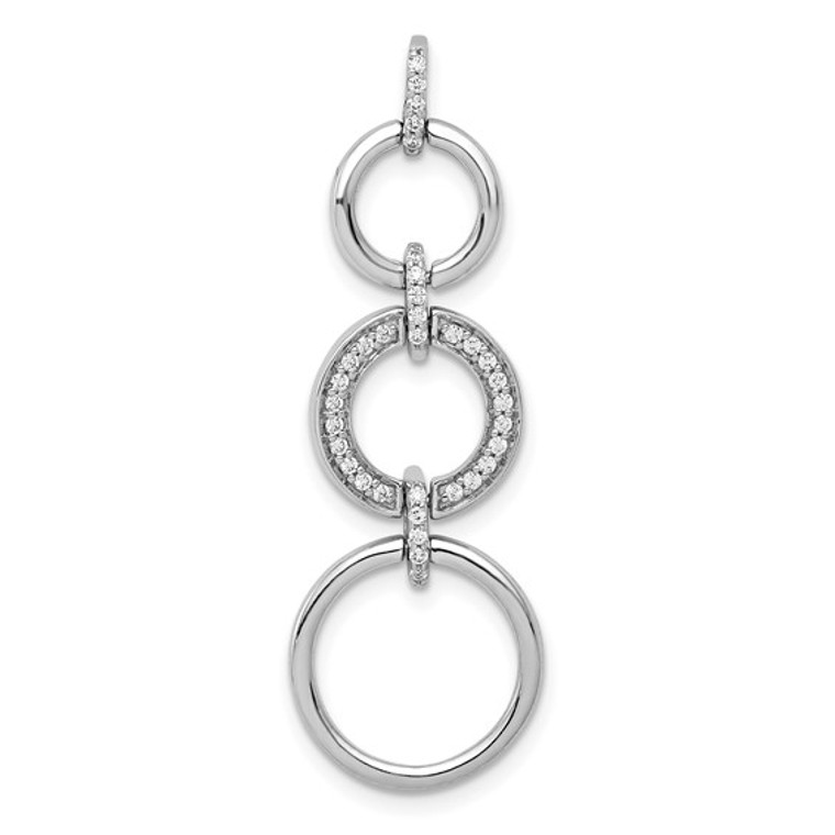 14KW 1/6ct. Diamond Circle Dangle Pendant with Adjustable Chain.  SKU: 456003.  Available at DiamondBayJewelers.com