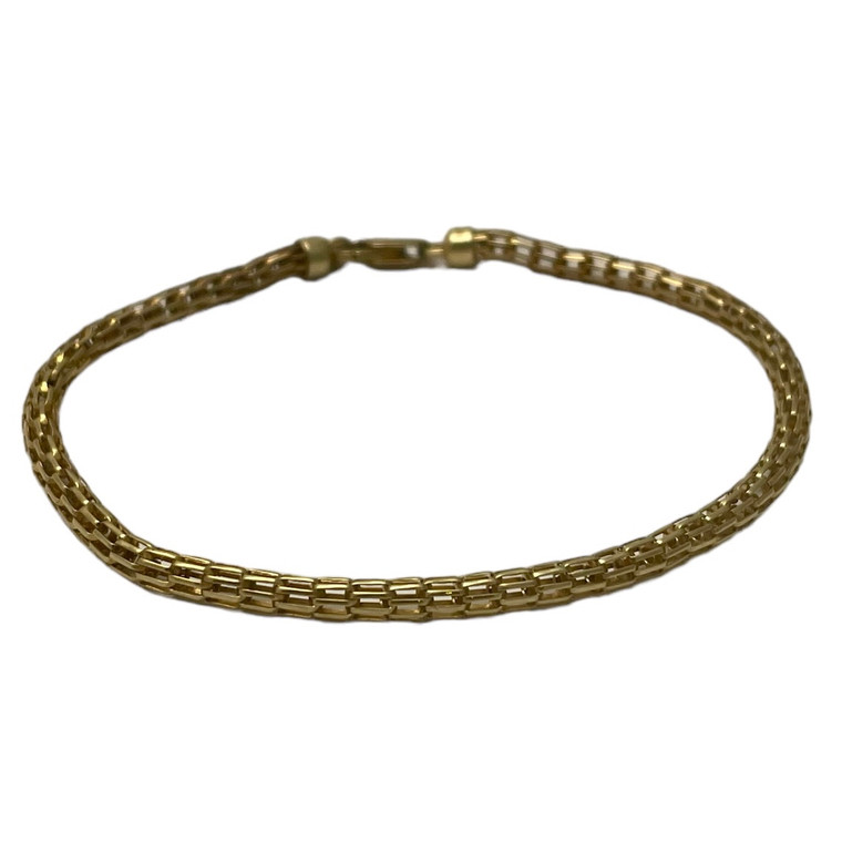14K Yellow Gold Popcorn Chain Bracelet.  SKU: 987003.  Available at DiamondBayJewelers.com