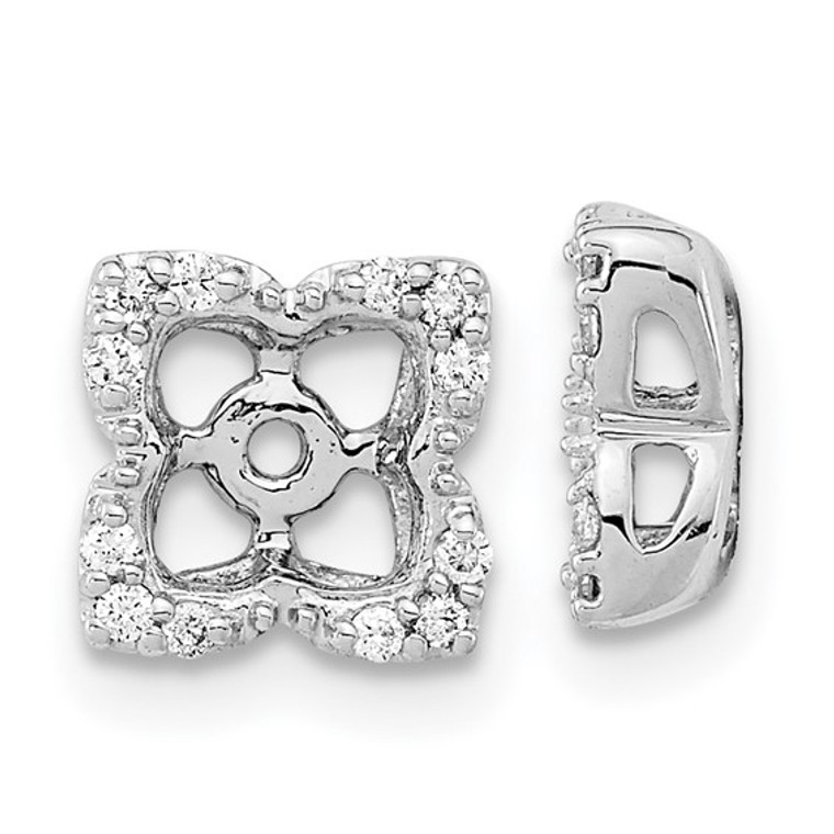 14k White Gold Diamond Earring Jackets .12ctw.  SKU: 873300.  Available at DiamondBayJewelers.com