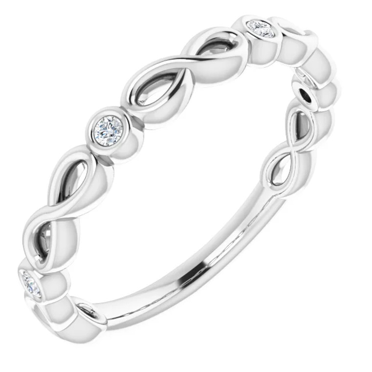 14K White .06 CTW Natural Diamond Anniversary Band.  SKU: 140041.  Available at DiamondBayJewelers.com