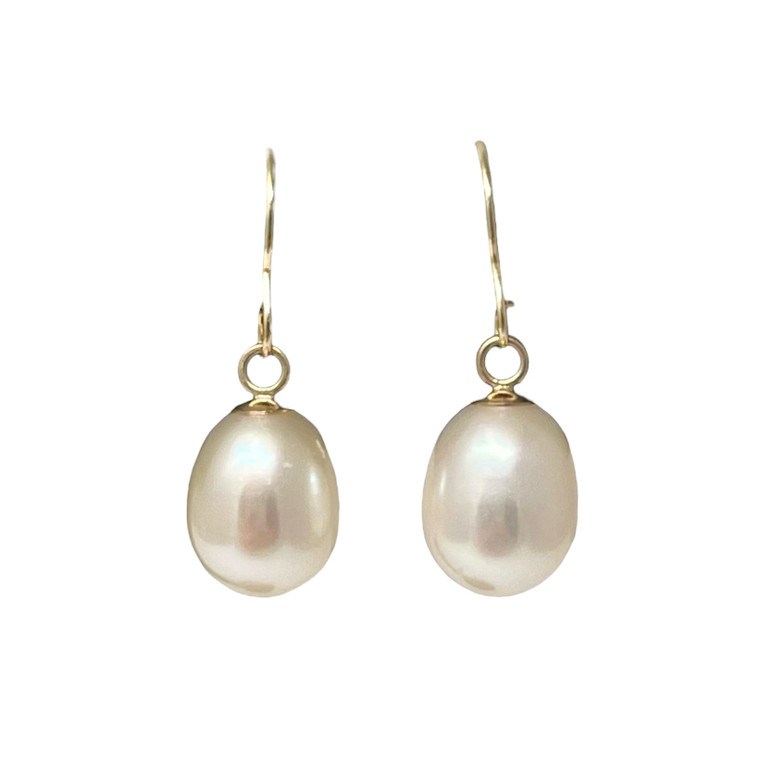 14KY Freshwater Pearl Dangle Earrings.  SKU: 160001.  Available at DiamondBayJewelers.com