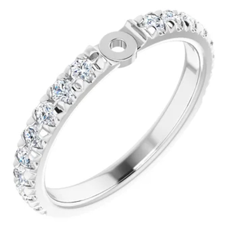 Platinum 1/2ctw Natural Diamond French-Set Peg Shank Ring.  SKU: 706611.  Available at DiamondBayJewelers.com