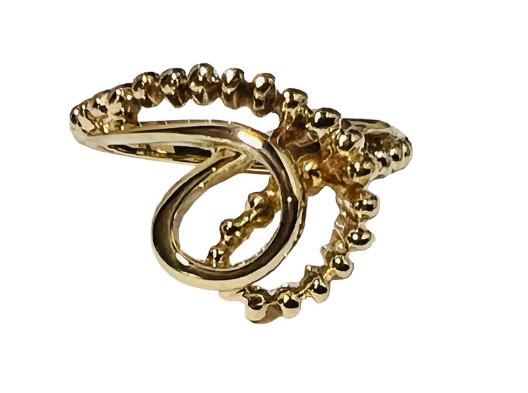 14K Yellow gold ladies freeform fashion ring SKU:607607 Available at Diamondbayjewelers.com