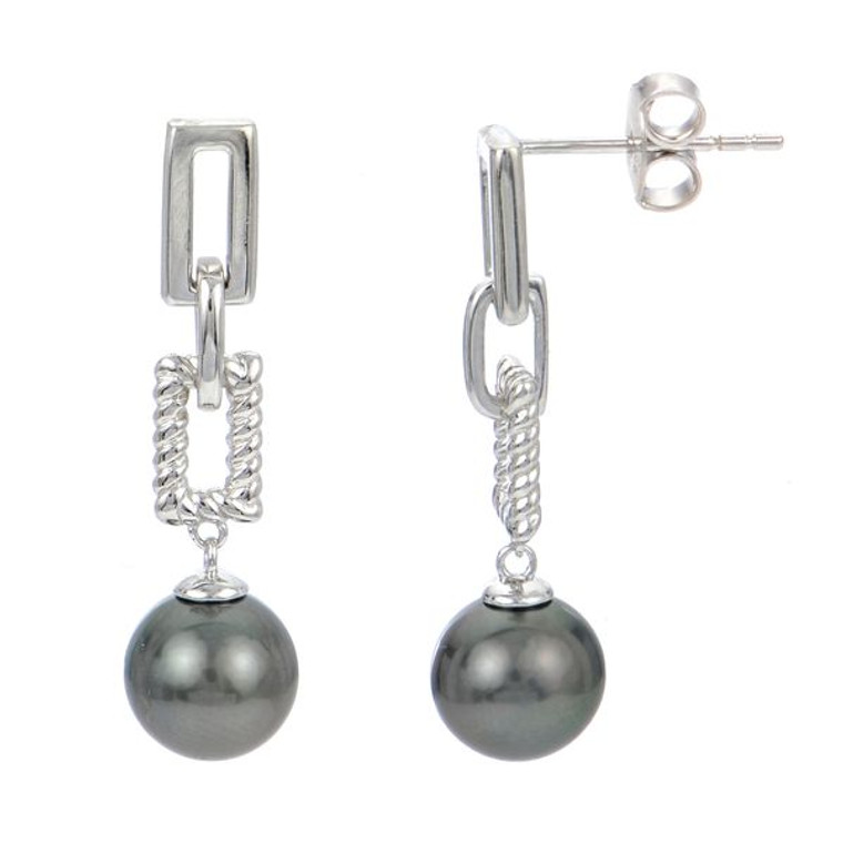 Imperial Pearl Sterling Silver Tahitian Pearl Earrings SKU:628458B available at Diamondbayjewelers.com