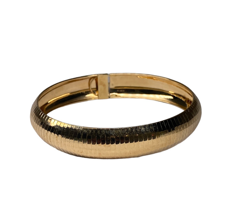 14k yellow gold flexible bangle with clasp bracelet SKU:224140 available at www.diamondbayjewelers.com