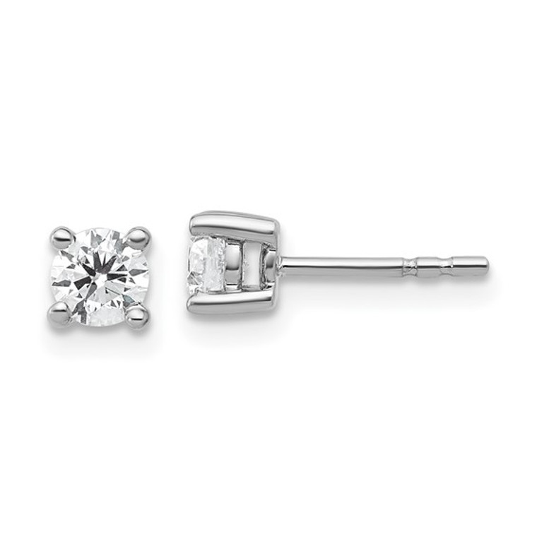 14K white gold diamond stud earrings lab Grown .53CTW F-G VS1 available at www.diamondbayjewelers.com SKU:WG53002

set in 4 prong basket mountings with medium sized backs included.