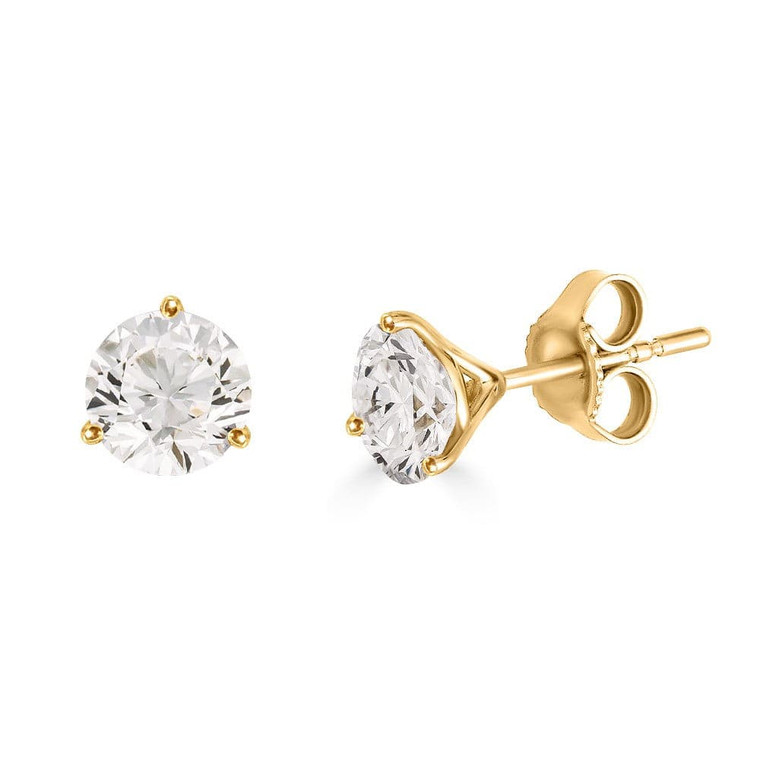 14k yellow gold 3 prong mountings .51CTW F-G VS1 LAB Grown Diamonds available at www.diamondbayjewelers.com SKU:YG51001