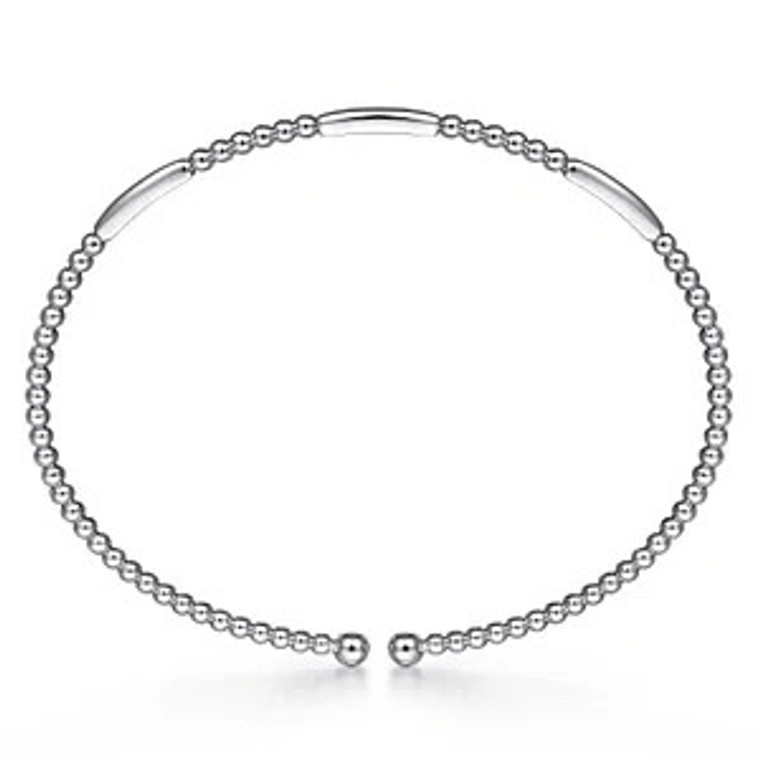 14K White Gold Bujukan Open Bangle available at www.diamondbayjewelers.com SKU:02212401